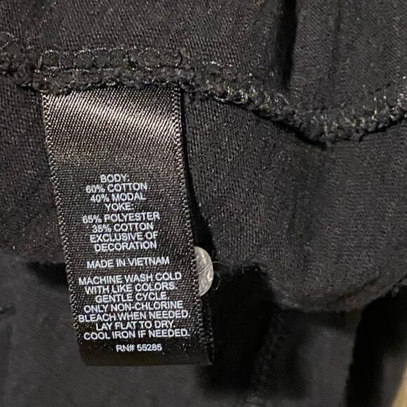 Express Button Up Tank Top XS Black V Neck Cotton Modal Crochet Minimalist - Picture 6 of 7